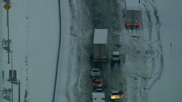 Bird's eye view: Thousands of drivers stranded on I-95