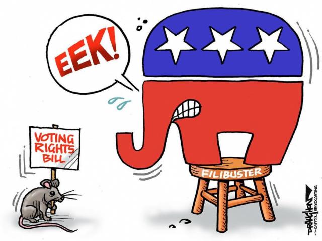 DRAUGHON DRAWS: Voting Rights Bill. The mouse that roared