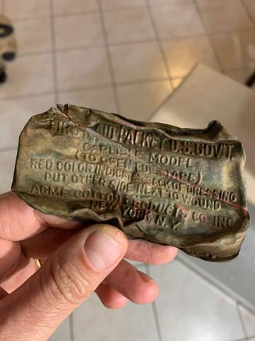 Gattel has found other historic WWII treasures. This is the lid of an American first aid kit.