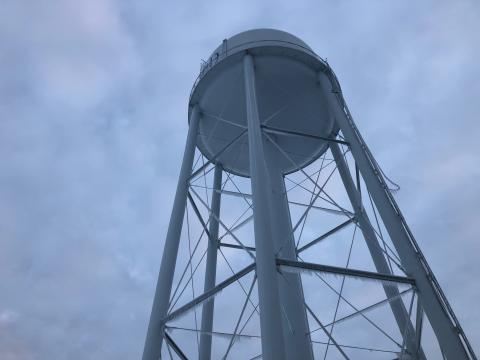 Water overflowed out of the Smithfield water tower, causing lots of ice 