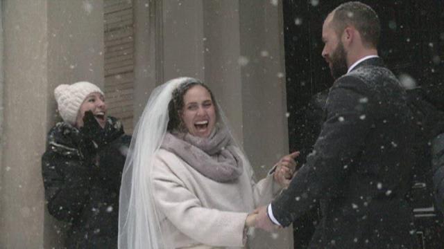 'The snow couldn't stop us': Rhode Island couple's outdoor wedding goes on during blizzard