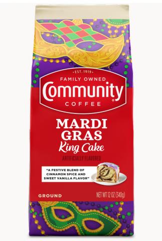 Community Coffee Mardi Gras King Cake blend bag (photo courtesy Community Coffee) 
