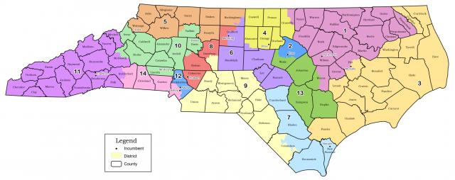 Proposed new NC congressional map, Feb. 17, 2022.