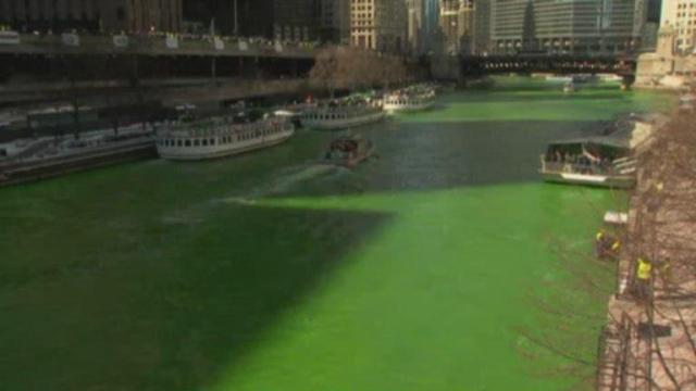 Chicago River turns green as St. Patrick's Day nears