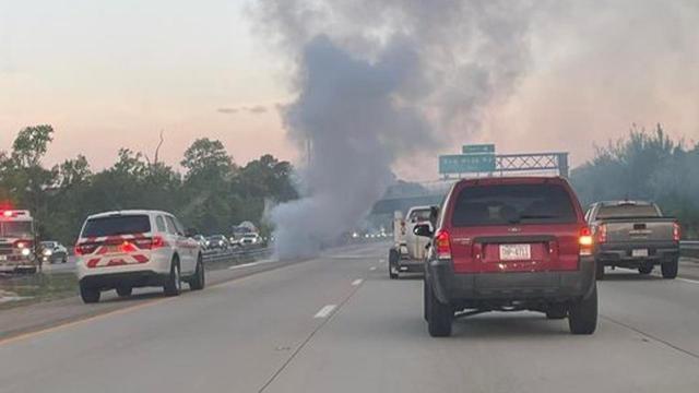 Car fire creates delays on I-87 near New Hope Road in Raleigh