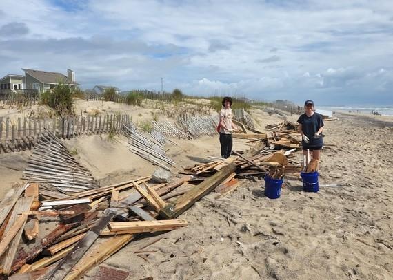 Cleanup crews from other states come to Outer Banks after homes destroyed in Rodanthe