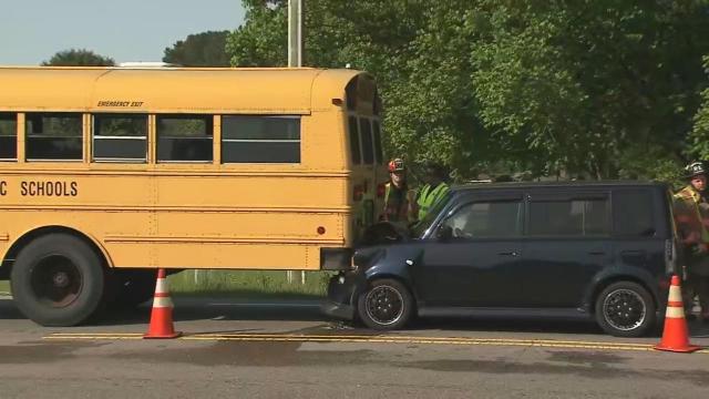 School bus, teen driver involved in crash in Johnston County