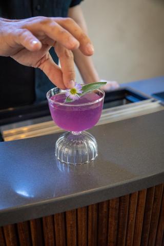 The Italian herb, sage, infuses this elegant and citrusy, purple-hued cocktail. (Photos courtesy Heights House/ Monica J. Slaney)