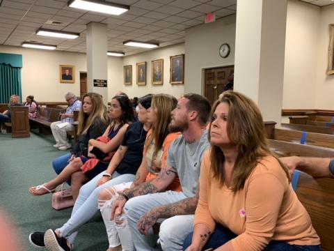 Cannon Hinnant's family at the hearing for Darius Sessoms on Wednesday, May 25, 2022.