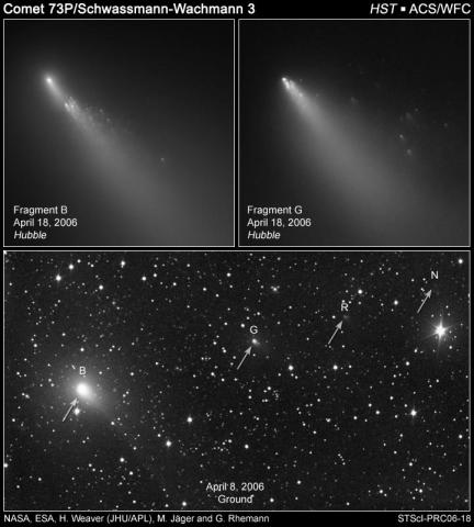 Fragments of Comet 73/P  (NASA/HST)