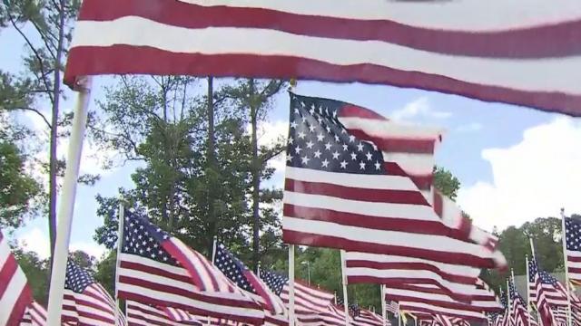 Field of honor on display at West Raleigh Baseball Complex for Memorial Day 