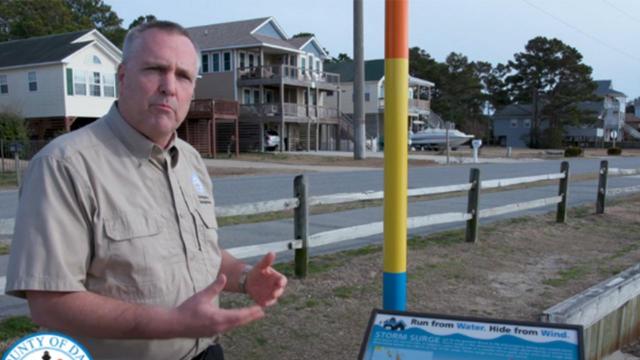 New poles installed around Outer Banks illustrate flood risk from storm surge 