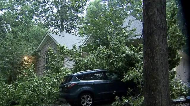 Intense thunderstorms topple trees, lightning hits homes in central NC 