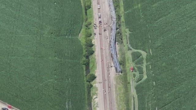 Drone video shows scope of Amtrak derailment in Missouri