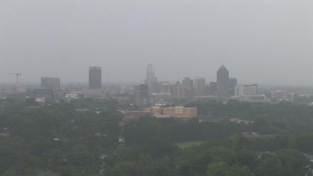 Heavy rain in Raleigh 