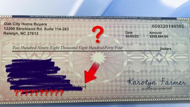 WRAL 5 On Your Side: Fake checks offering to buy homes in the Triangle