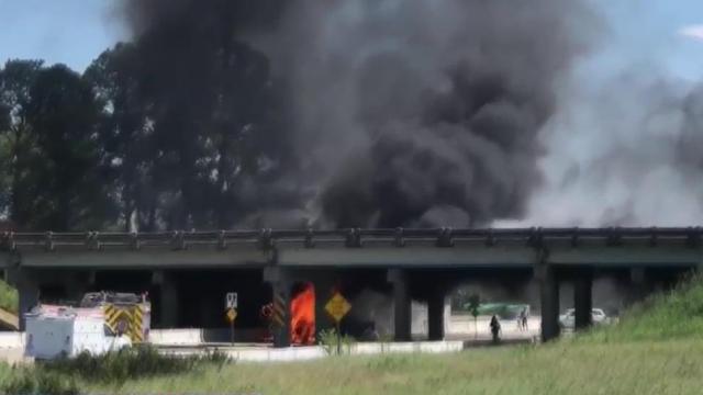 I-95 bridge in Dunn remains closed after truck fire