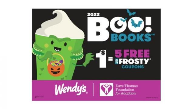 Wendy's Boo! Books are back with 5 free Jr. Frosty coupons for only $1