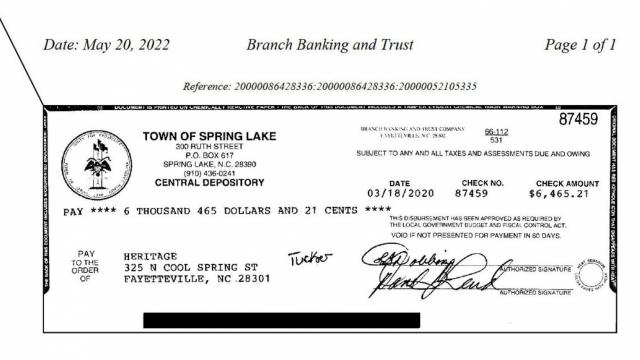 North Carolina State Treasurer Dale Folwell says these are the checks Gay Tucker, former finance director for Spring Lake, wrote to pay for her mother's nursing home care. 
