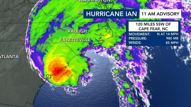 Photos show location, timing of Hurricane Ian's impact on NC