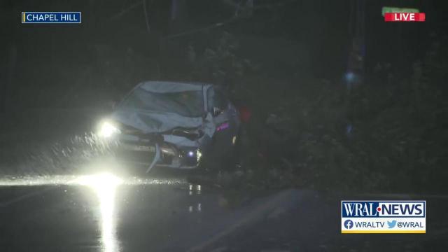 Tree falls on car in Chapel Hill