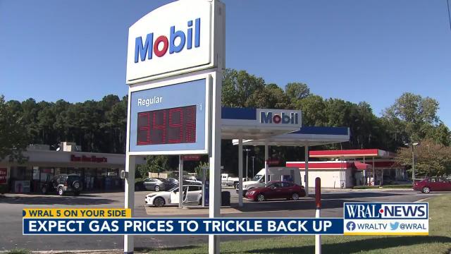 Expect gas prices to trickle back up in the Triangle