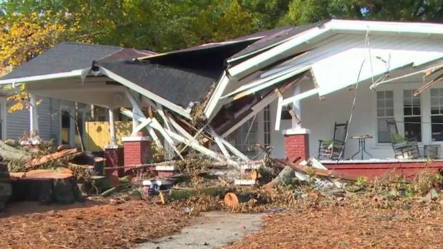 Durham homeowner mulls over next step after tree falls on 100-year-old home