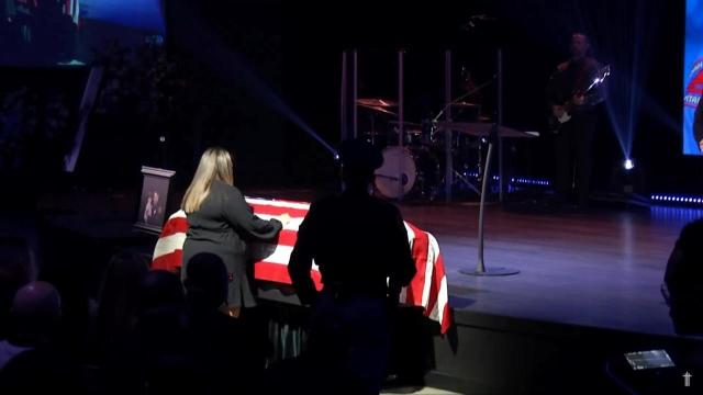 Wife of fallen officer speaks at his funeral 