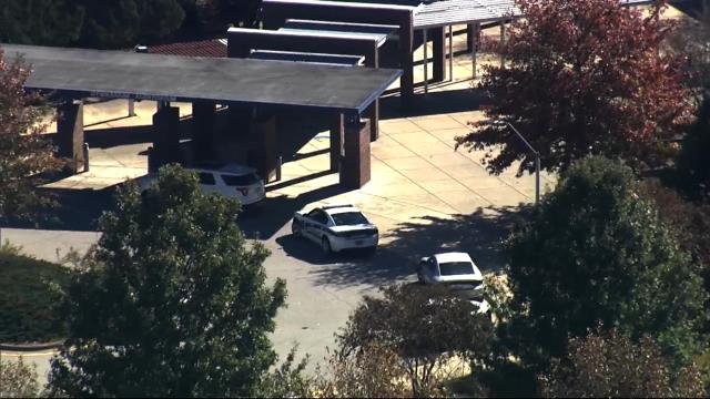 Several police cars were seen in the parking lot of East Wake on Monday at around noon. 

