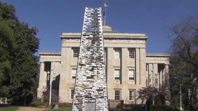 Aluminum belltower promotes peace,  celebrates veterans at NC Capitol 