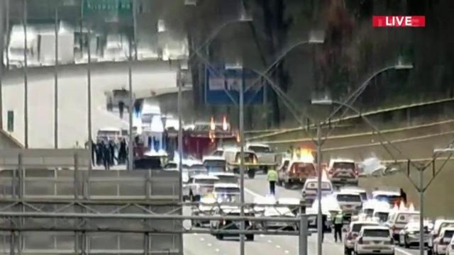 Two people dead after helicopter crash on I-77 in Charlotte