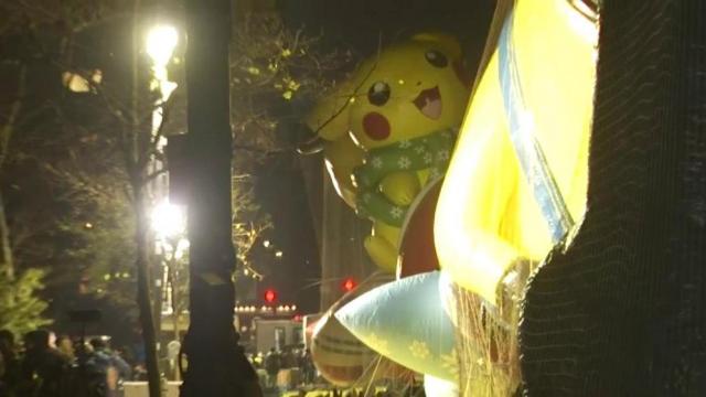 Macy's Thanksgiving Day Parade participants making final preparations 