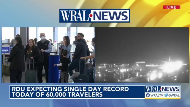 RDU expecting single-day record Sunday of nearly 60,000 travelers