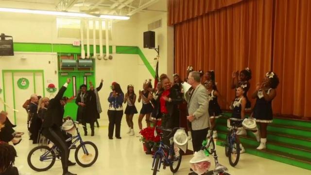 80 students get bikes at Fayetteville elementary school for thinking big, dreaming bigger