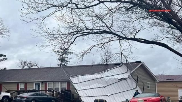 Roof, porch of Fayetteville woman's home damaged during Wednesday's storms