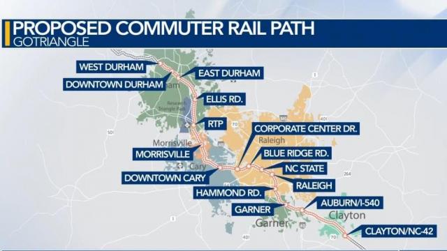 Proposed commuter rail route