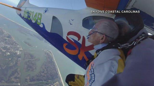 NC man goes skydiving with family for 98th birthday