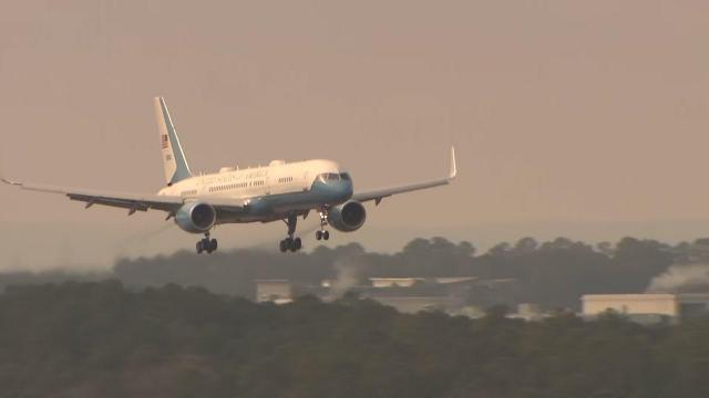 Vice president arrives in the Triangle