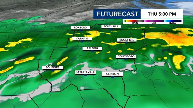 Rain in the forecast all day Thursday, wind chill in the teens this weekend 