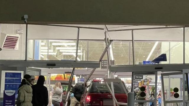 Medical emergency causes driver to slam into Walmart in Louisburg