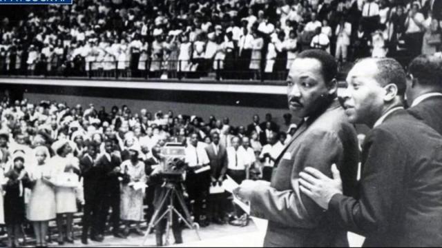 Lost footage shows Dr. King speaking at NCSU as the KKK protests 