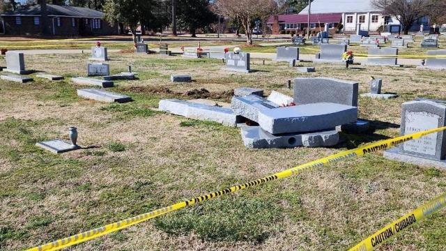 Headstones in Wilson cemetery destroyed by hit and run driver