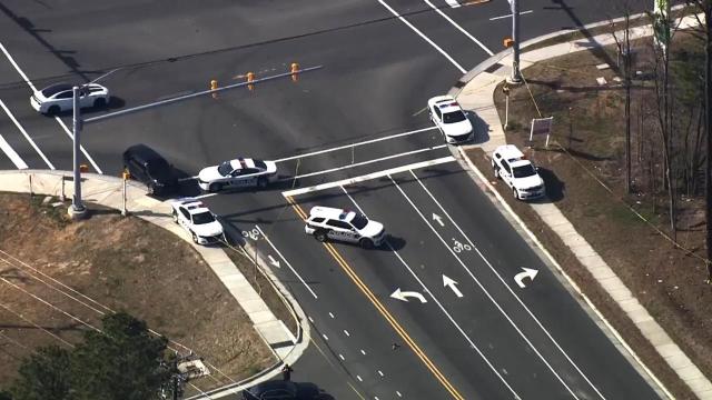 Sky 5 flies over shooting on American Tobacco Trail in Durham