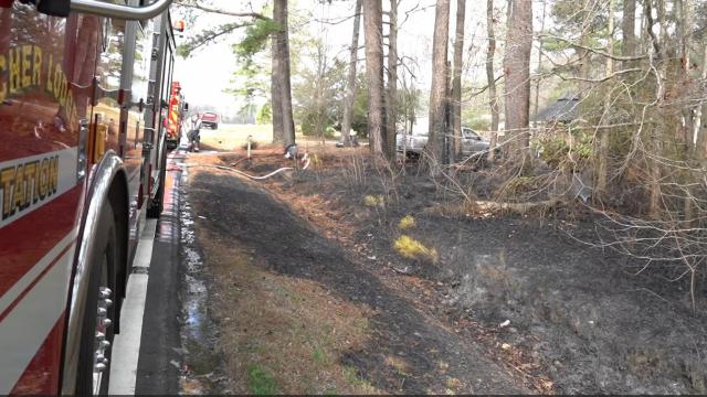 'My neighbor called me and said your house is on fire': Record heat sparks brush fire in Johnston County