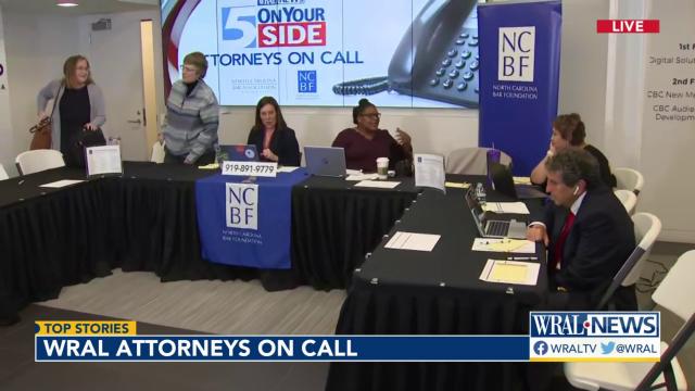 Ask legal questions for free, Attorneys on call on WRAL-TV