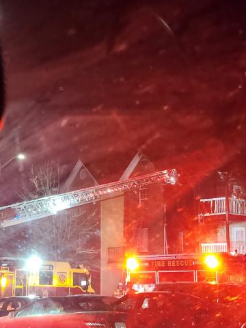 Crews were able to get the fire under control within 20 minutes but not before it had done extensive damage to the second- and third-floor apartments.