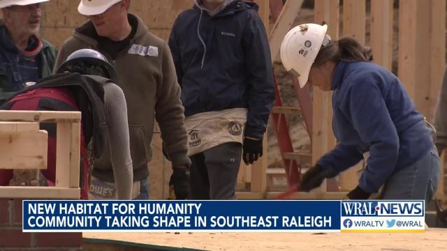 Habitat for Humanity constructs affordable housing southeast of downtown Raleigh to help families