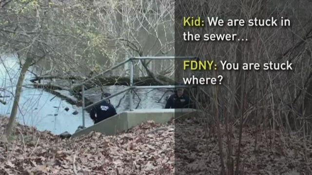 On cam: Kids rescued from storm drain