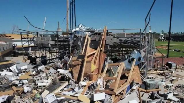 The aftermath of tornadoes in Mississippi is devastating