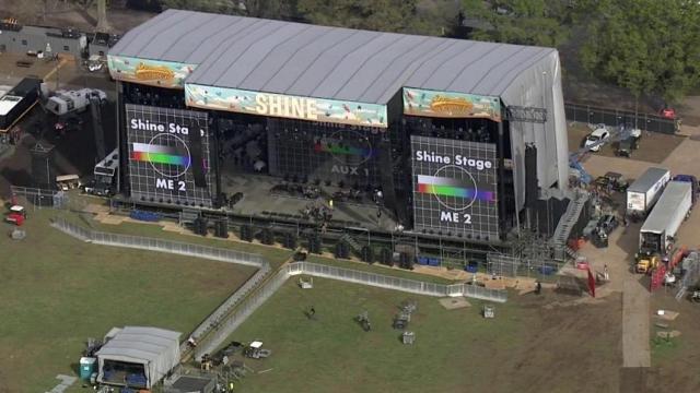 Is it ready yet? Sky 5 flies over Dreamville stages and setup ahead of kickoff